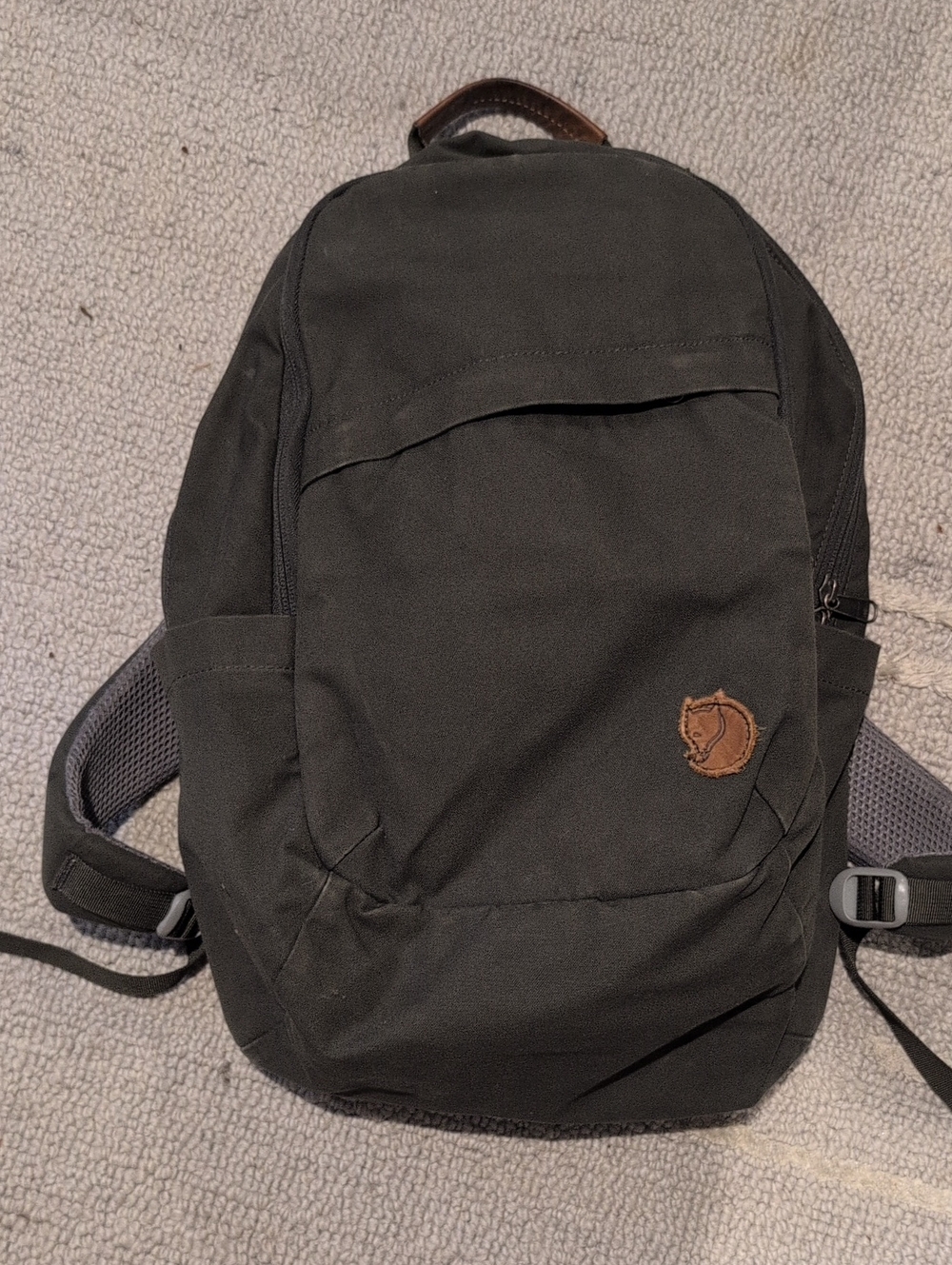 Fjallraven kids Olive Green & Leather Backpack